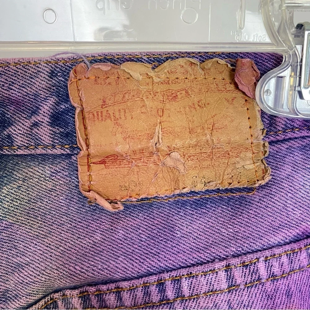 Vintage Levi’s Jeans Waist Size 30 31 Levis 501 Tie Dye VTG 90s Button Fly Multi - Picture 7 of 15